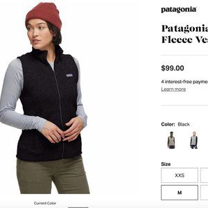 Womens Patagonia Black Fleece Vest